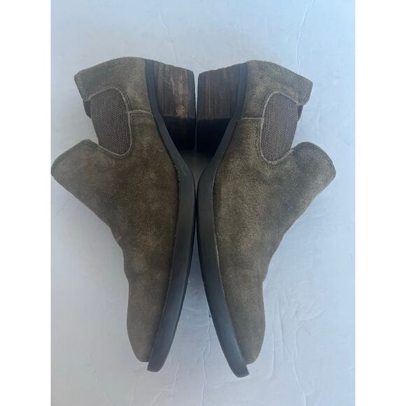 Born Dallia Distressed Brown Suede Western Ankle Rugged Comfort Booties 7.5M - Picture 5 of 9